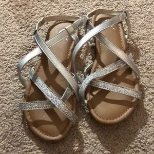Justice girls silver sandals